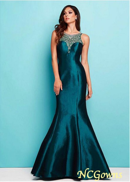 Fishtail Floor-Length Hemline Green Prom Dresses