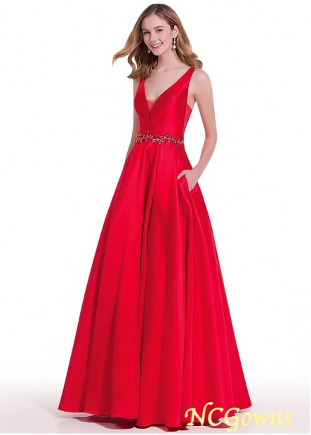 Red Tone Floor-Length Prom Dresses T801525413409