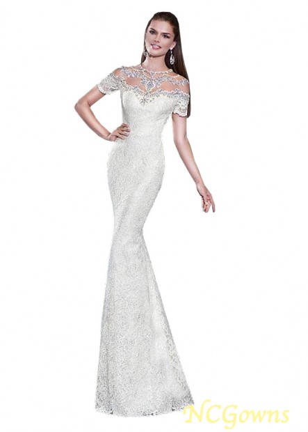 Ncgowns Jewel Neckline Straight Tulle  Lace White Dresses