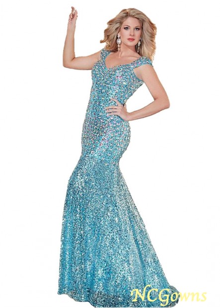 Sequins Lace Floor-Length Prom Dresses