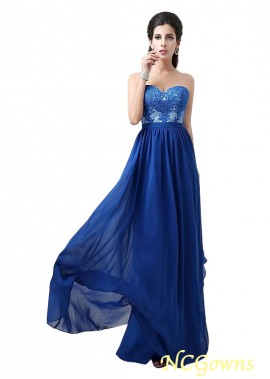 Floor-Length Straight Blue Tone Color Family Royal Blue Dresses