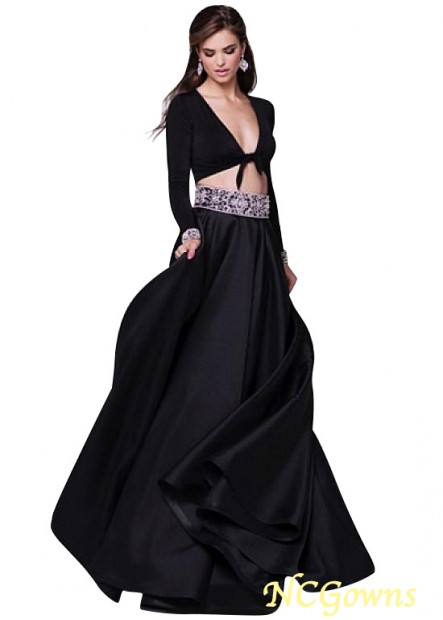 Spandex  Satin Fabric A-Line Silhouette Black Dresses