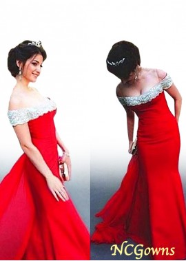 Red Tone Off-The-Shoulder Tulle  Satin Red Dresses
