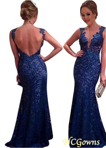 All-Over Lace Mermaid Trumpet Floor-Length Blue Tone Color Family Fishtail Skirt Type Royal Blue Dresses