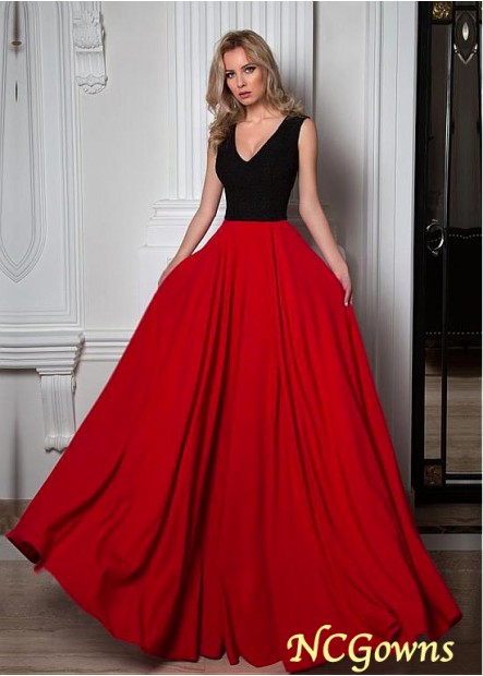Red Tone Color Family Floor-Length Satin Special Occasion Dresses T801525405095