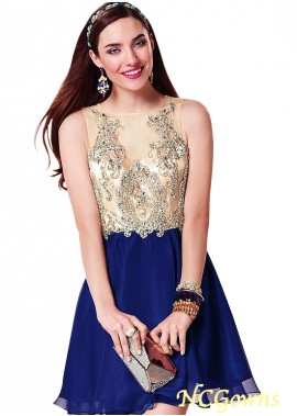Jewel Knee-Length Hemline Royal Blue Dresses