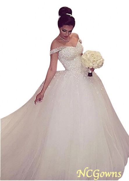 Ncgowns Ball Gown Full Length Natural Waistline Tulle Fabric Short Wedding Dresses