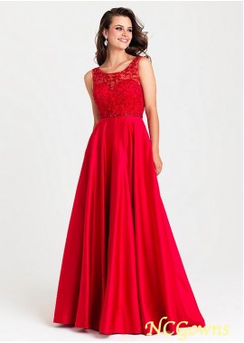 Tulle  Satin Scoop Floor-Length Special Occasion Dresses