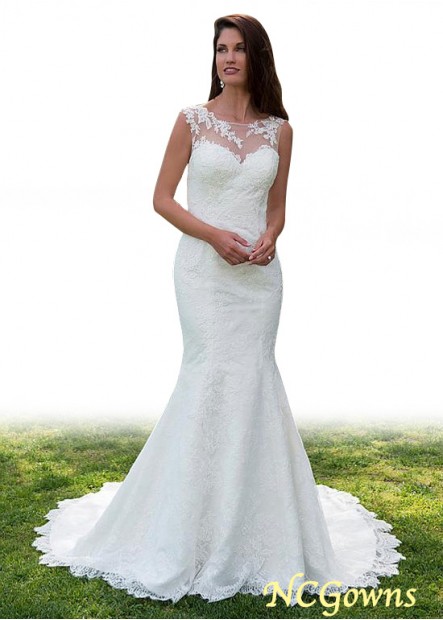 Sleeveless Sleeve Length Natural Tulle  Lace Full Length Length Beach Wedding Dresses
