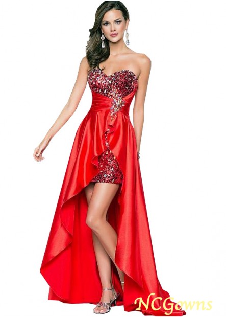 Ncgowns Hi-Lo A-Line Red Tone Color Family Red Dresses