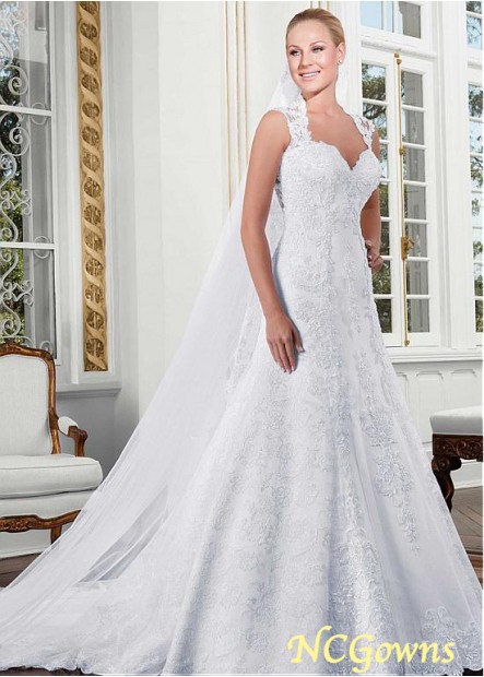 Sleeveless Queen Anne Cathedral 50-70Cm Along The Floor Train Full Length Sweetheart Neckline T801525332284
