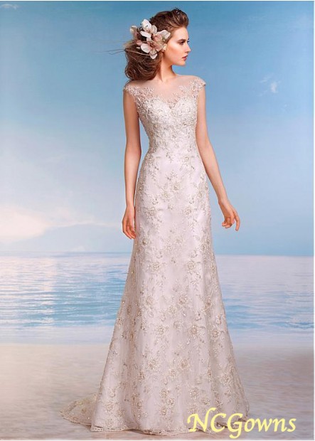 Short Sleeve Length Cap Jewel Neckline Wedding Dresses T801525336190