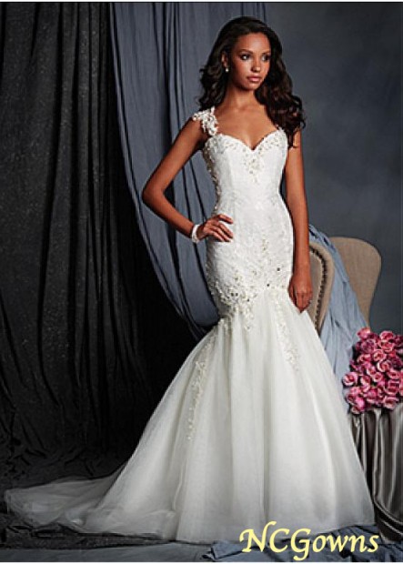 Cap Tulle Full Length Wedding Dresses