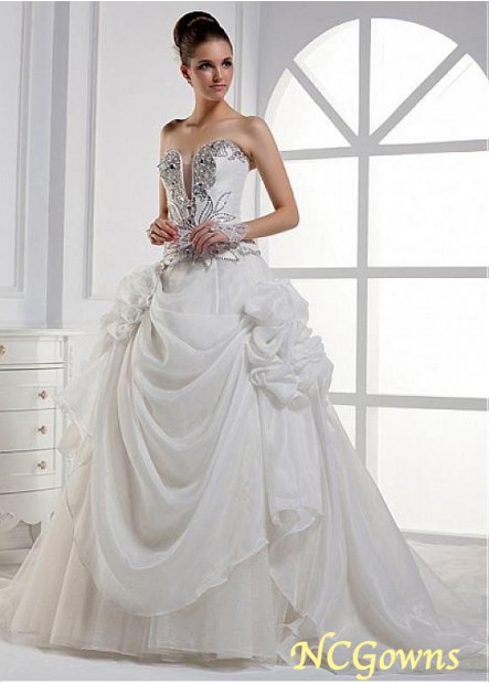 Ball Gown Silhouette Cathedral 50-70Cm Along The Floor Full Length Length Sleeveless Wedding Dresses