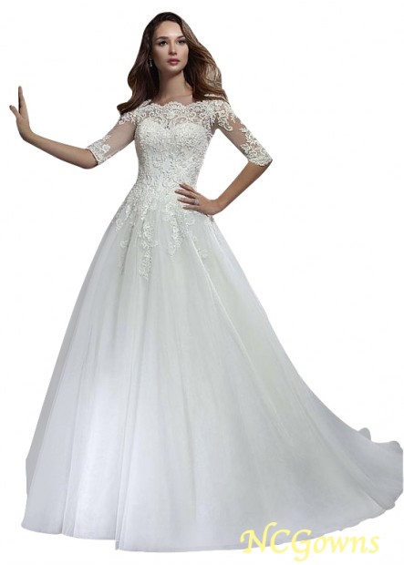 Cathedral 50-70Cm Along The Floor 3 4-Length Tulle With Sleeves