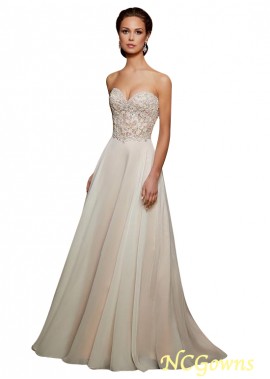 A-Line Silhouette Sweetheart Neckline Champagne Dresses