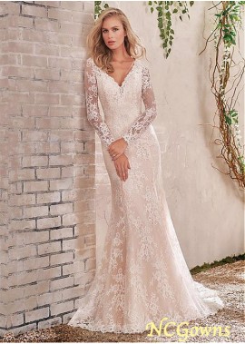 Lace Sweep 15-30Cm Along The Floor Full Length Length Wedding Dresses