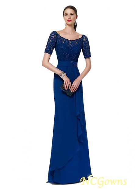 Sheath Column Illusion Sleeve Type Full Length Length Royal Blue Dresses