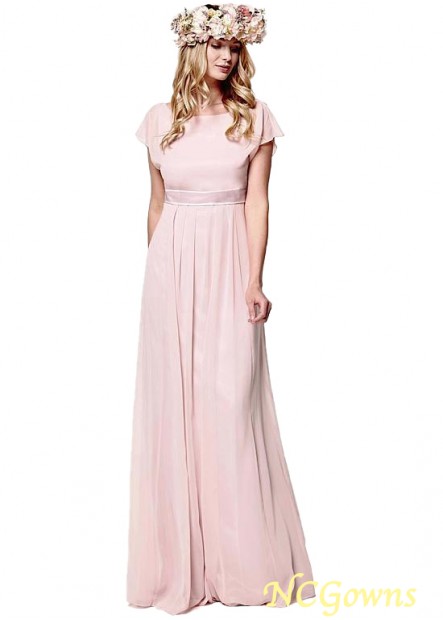 Ncgowns Pink Natural A-Line Silhouette Pink Dresses