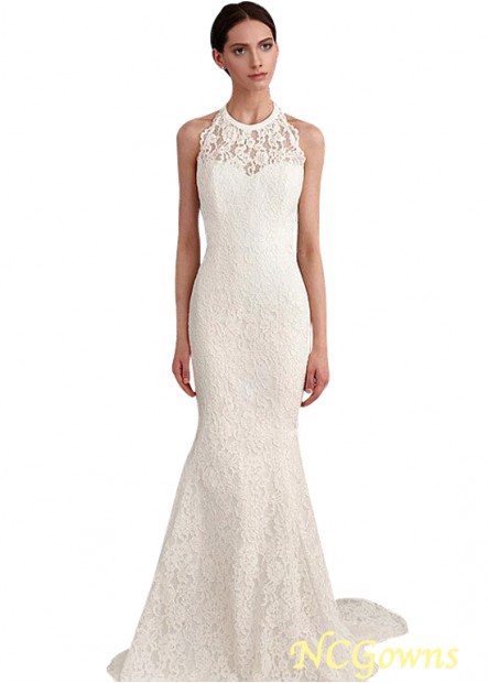 Full Length Sleeveless Sleeve Length Sweep 15-30Cm Along The Floor Lace Wedding Dresses