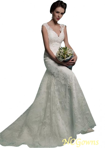 Cap Short Sleeve Length Full Length Length Lace Wedding Dresses