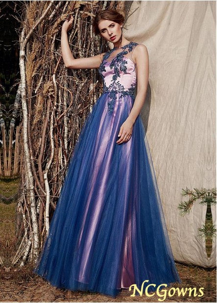 Blue Tone Jewel Prom Dresses