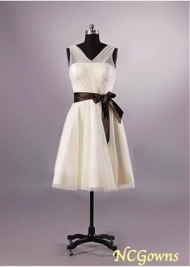 Natural White Satin Tulle Stretch Charmeuse Short Dresses