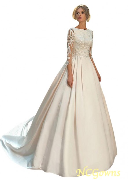 Ncgowns Full Length 3 4-Length Sleeve Length Natural With Sleeves