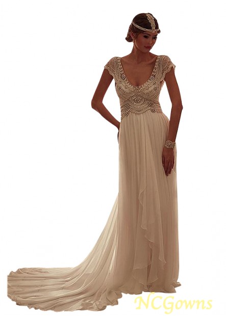 Natural Silk-Like Chiffon Fabric Beach Wedding Dresses T801525317591