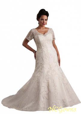 Ncgowns A-Line Full Length Illusion Sleeve Type Wedding Dresses