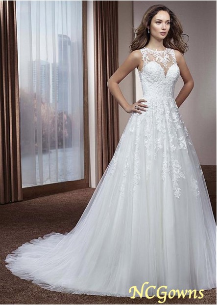 A-Line Cathedral 50-70Cm Along The Floor Full Length Wedding Dresses