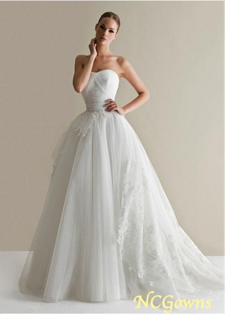 Tulle Full Length Length Sweetheart Neckline White Dresses T801525330369
