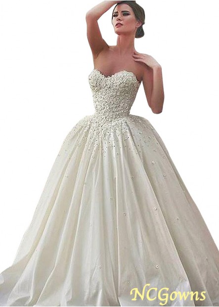 Ncgowns Basque Chapel 30-50Cm Along The Floor Full Length Length Ball Gown Wedding Dresses