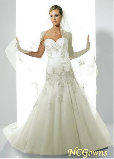 Tulle Sleeveless Dropped A-Line Sweetheart Neckline