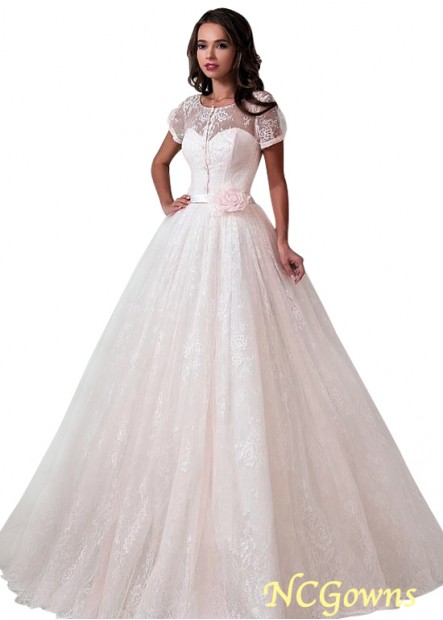 A-Line Silhouette Scoop Neckline Full Length Without Train Natural Waistline Wedding Dresses
