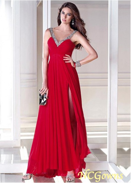 Floor-Length Hemline Red Tone Red Dresses