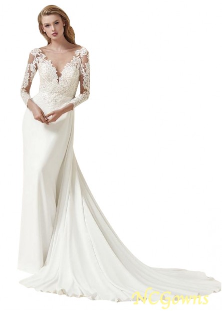 Long Sleeve Length Bateau Full Length Length Natural Lace Wedding Dresses T801525385224