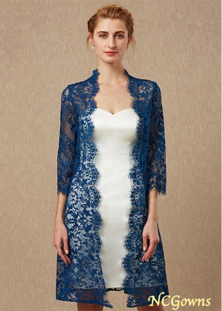 3 4 Length Sleeve Coats Jackets Wedding Evening Women's Wrap With Lace