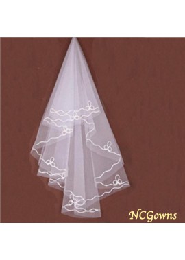 Bridal veil white silk line 1.5m single layer wedding veil T901554350040